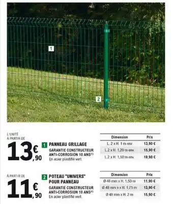 E.Leclerc Brico Panneau Grillage, Poteau offre