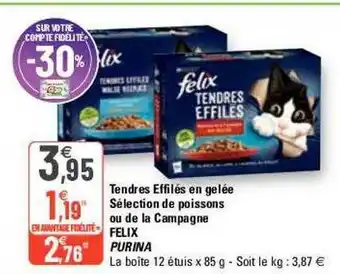 G20 Tendres Effilés En Gelée Sélection De Poissons Ou De La Campagne Felix Purina offre