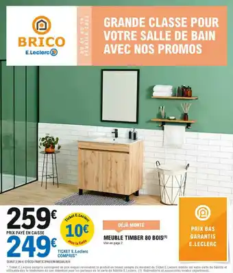 E.Leclerc Brico Meuble Timber 80 Bois offre