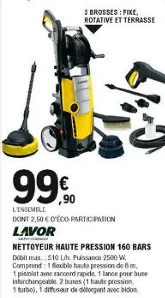 E.Leclerc Brico Nettoyeur Haute Pression 160 Bars Lavor offre