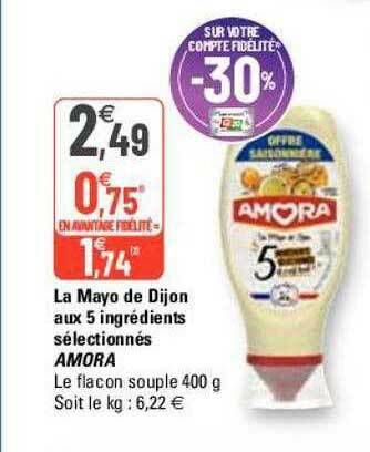 G20 La Mayo De Dijon Aux 5 Ingrédients Sélectionnés Amora offre