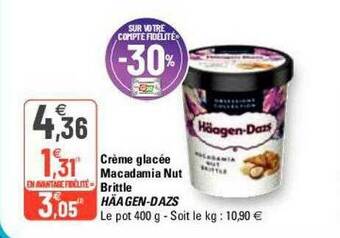 G20 Crème Glacée Macadamia Nut Brittle Häagen-dazs offre