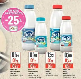 G20 Lait U.h.t. Demi-écrémé Lactel, Lait U.h.t. Entier Lactel, Lait U.h.t. Entier Lactel offre