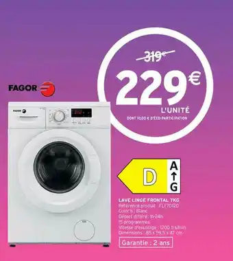 Intermarché Lave Linge Frontal 7 Kg offre