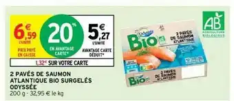 Intermarché Hyper 2 Pavés De Saumon Atlantique Bio Surgelés Odyssée offre