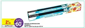 Papier Aluminium 30m Domedia Le 2ème à -60%