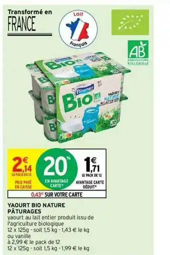 Yaourt Bio Nature Pâturages