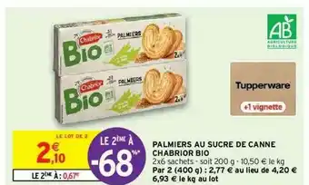 Intermarché Hyper Palmiers Au Sucre De Canne Chabrior Bio offre