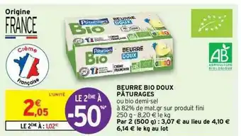 Intermarché Hyper Beurre Bio Doux Pâturages offre
