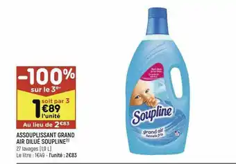 Leader Price Assouplissant Grand Air Dilué Soupline offre
