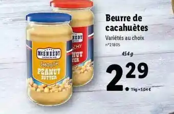 Lidl Beurre De Cacahuètes Mcennedy offre