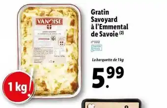 Lidl Gratin Savoyard à L'emmental De Savoie Vanoise offre