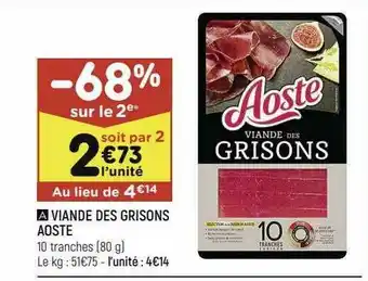 Viande Des Grisons Aoste