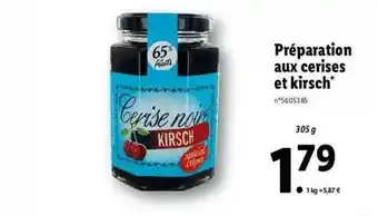 Lidl Préparation Aux Cerises Et Kirsch offre