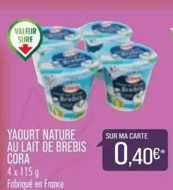 Match Yaourt Nature Au Lait De Brebis Cora offre