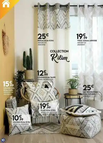 Maxi Bazar Coussin Sol Kilim Ecru, Coussin, Plaid, Sac Décoration Kilim Naturel, Coussin Kilim Taupe, Rideau Kilim Ecru, Voile Adama Ard offre