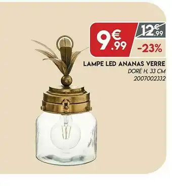Lampe Led Ananas Verre