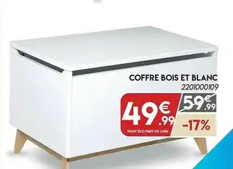 Maxi Bazar Coffre Bois Et Blanc offre