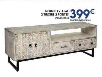 Maxi Bazar Meuble Tv Ajay 2 Tiroirs 2 Portes offre