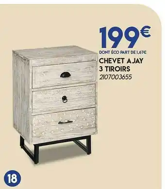 Maxi Bazar Chevet Ajay 3 Tiroirs offre