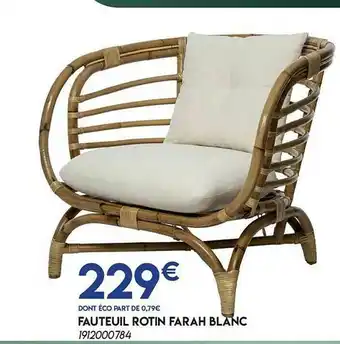 Fauteuil Rotin Farah Blanc