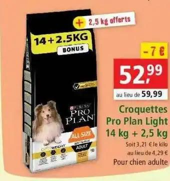 Maxi Zoo Croquettes Pro Plan Light 14 Kg offre