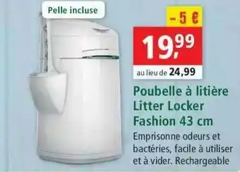 Maxi Zoo Poubelle à Litière Litter Locker Fashion 43 Cm offre