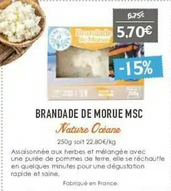 Naturalia Brandade De Morue Msc Nature Océane offre