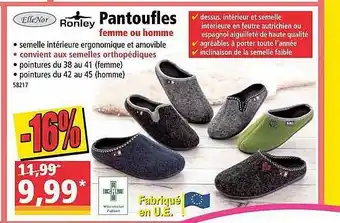 Norma Pantoufles Femme Ou Homme ElleNor, Ronley offre