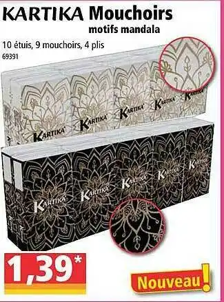 Norma Mouchoirs Motifs Mandala Kartika offre
