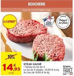 Intermarché Steak haché offre