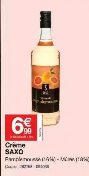 Promocash Crème Saxo offre