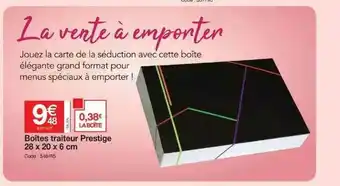 Promocash Boîtes Traiteur Prestige 28 X 20 X 6 Cm offre