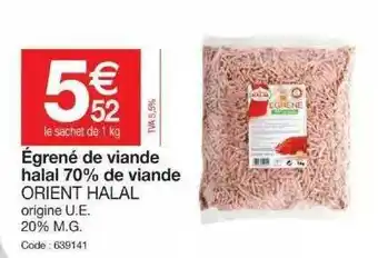Promocash égrené De Viande Halal 70% De Viande Orient Halal offre