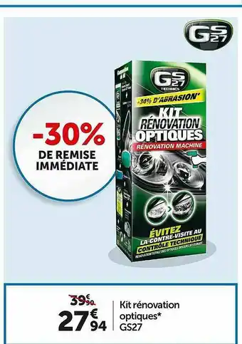 Roady Kit Rénovation Optiques Gs27 offre