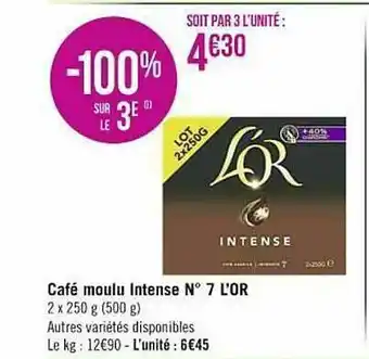 Spar Café Moulu Intense N°7 L'or offre