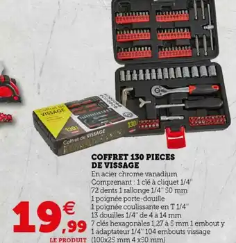 Super U Coffret 130 Pièces De Vissage offre