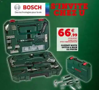 Super U Coffret Mixte Outils à Main 111 Pièces Bosch offre