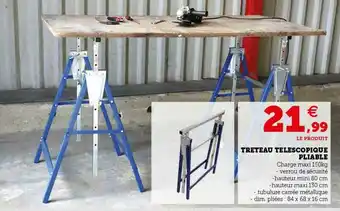 Super U Tréteau Télescopique Pliable offre