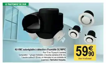 Kit Vmc Autoréglable à Détection D'humidité Olympic