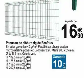 Tridôme Panneau De Clôture Rigide EcoPlus offre