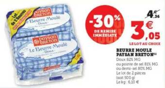 U Express Beurre Moulé Paysan Breton offre
