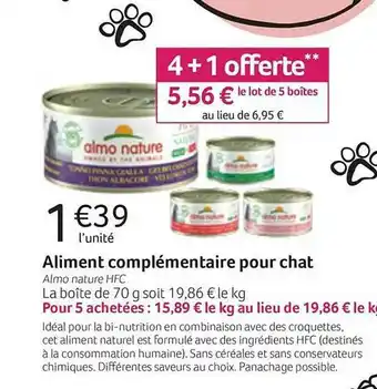 VillaVerde Aliment Complémentaire Pour Chat Almo Nature Hfc offre