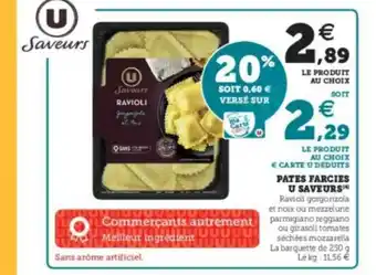 U Express Pâtes Farcies U Saveurs offre