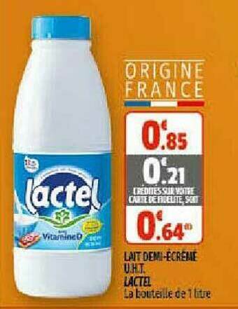 Coccinelle Supermarché Lait Demi-écrémé U.h.t. Lactel offre