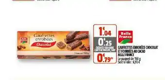 Coccinelle Supermarché Gaufrettes Enrobées Chocolat Et Fourrées Au Cacao Belle France offre