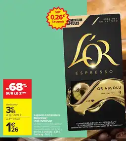 Carrefour L'OR ESPRESSO Capsules Compatibles Nespresso offre