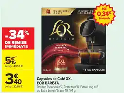 Carrefour L'OR BARISTA Capsules de Café XXL offre