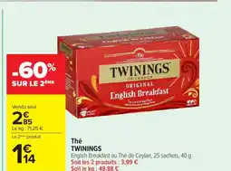 Carrefour TWININGS Thé offre