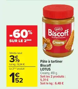 Carrefour LOTUS Pâte à tartiner Biscoff offre